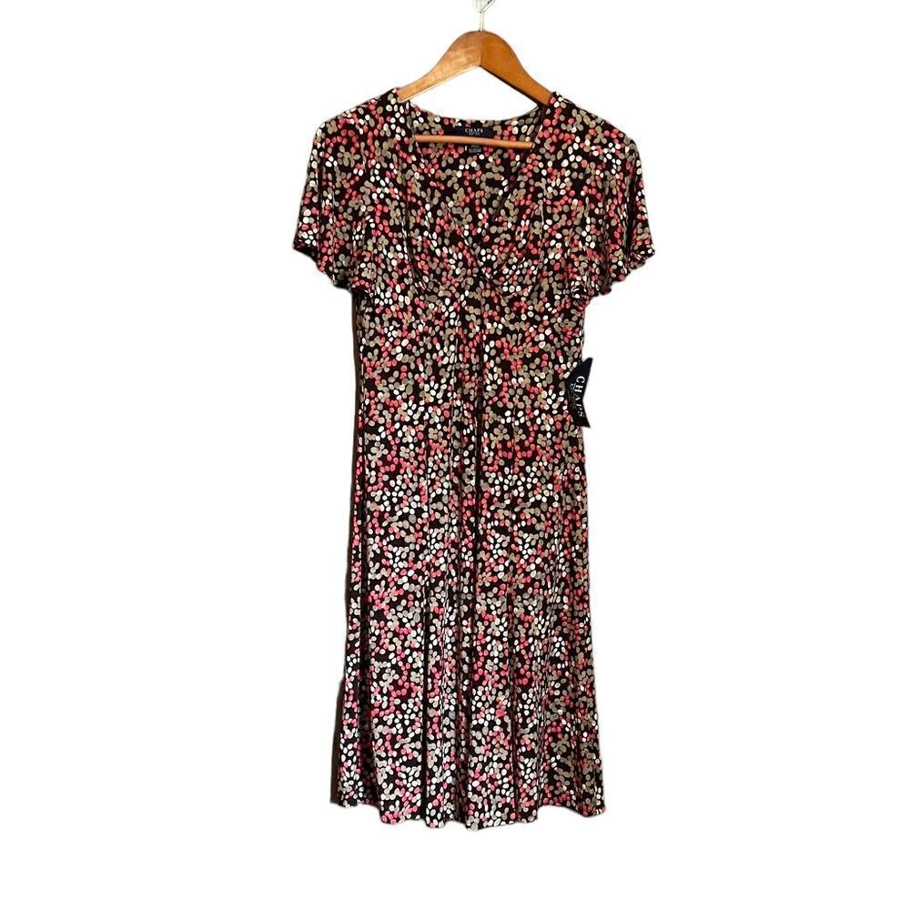 NWT! Chaps patterned short sleeve dress. Size small